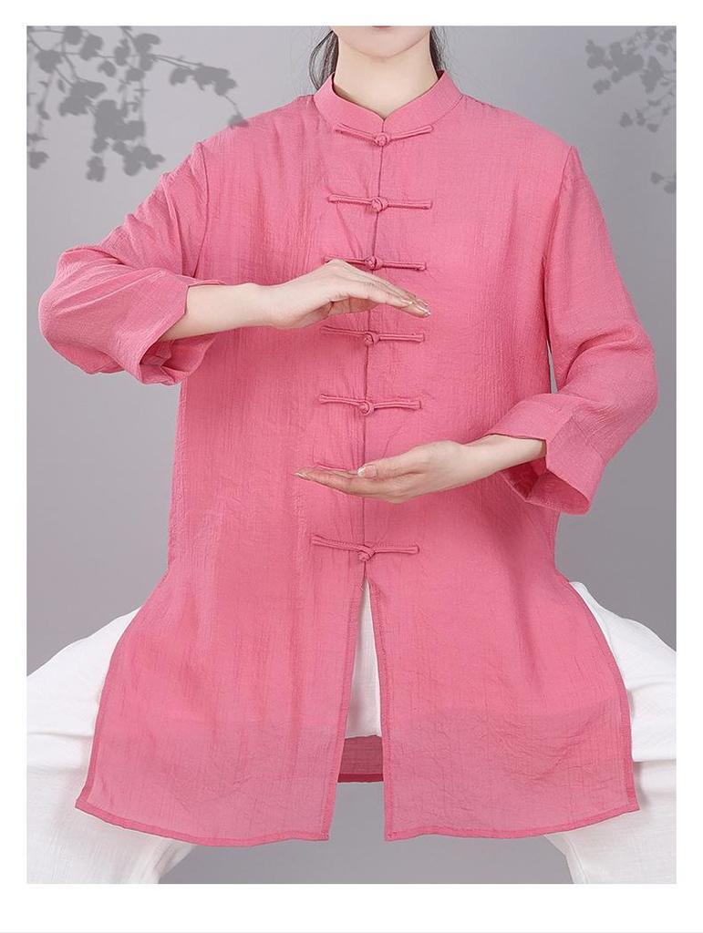Women's Summer Linen Tai Chi Suit - Chinese Style Martial Arts Practice Uniform