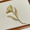 Women Brooch Sparkling Rhinestones Flower Leaf Shape Lapel Pin Suits Coats Bags Scarves Badge Versatile Accessory