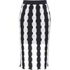 Lace Pattern Striped Midi Knit Skirt Women Skirts Pink Multicolor 103469A1UN-ZZ1