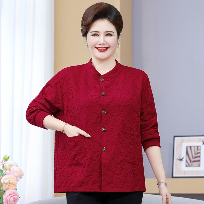 Podzimní kabát čínského stylu pro ženy středního věku ve větších velikostech - Elegantní krátká bunda