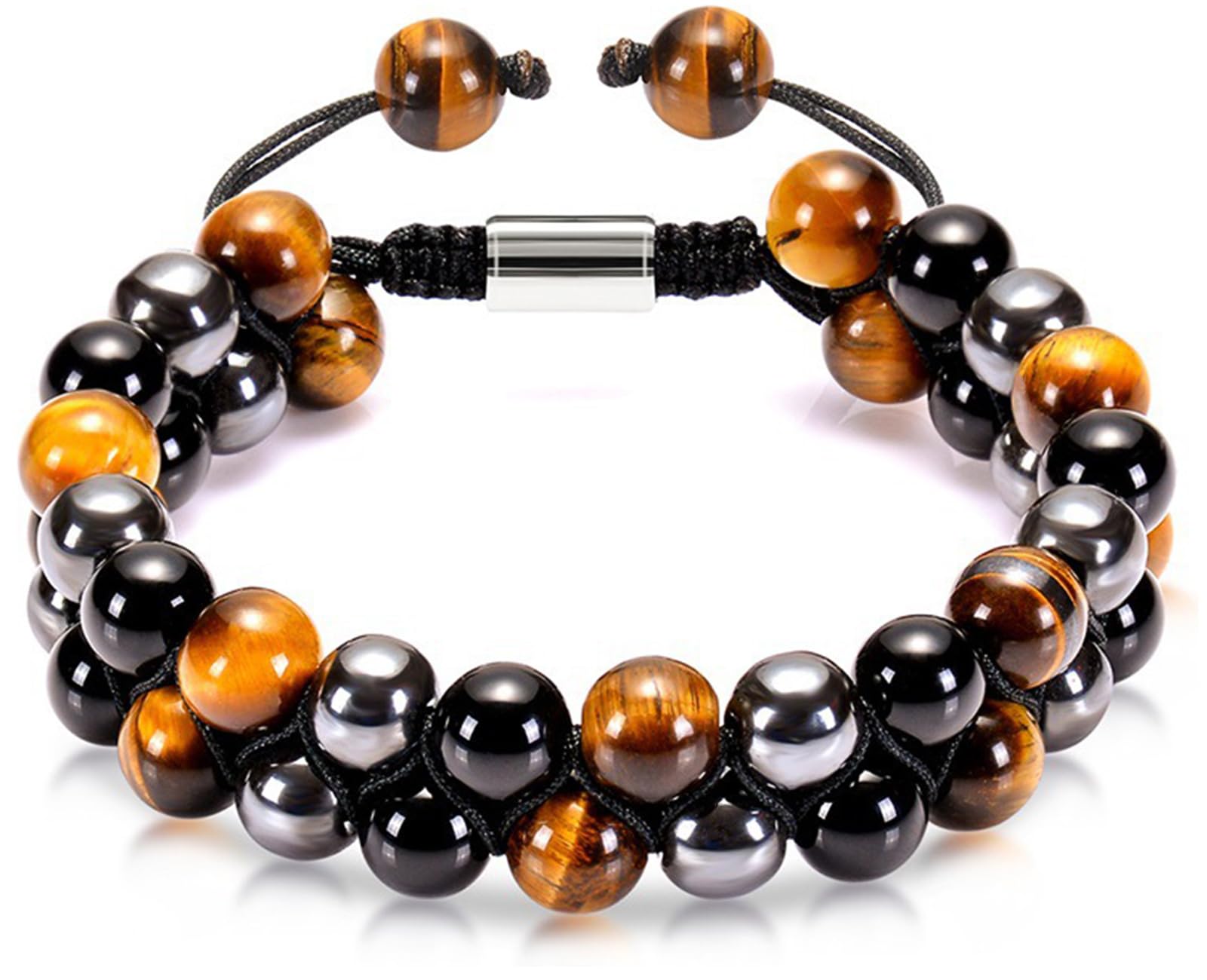 

Энергетический камень Натуральный камень Молитва Очищение Удача в и Мир Защита от Катастроф Энергия Тигровый глаз для Женщин и Мужчин [MASHISO] Браслет, чёрный