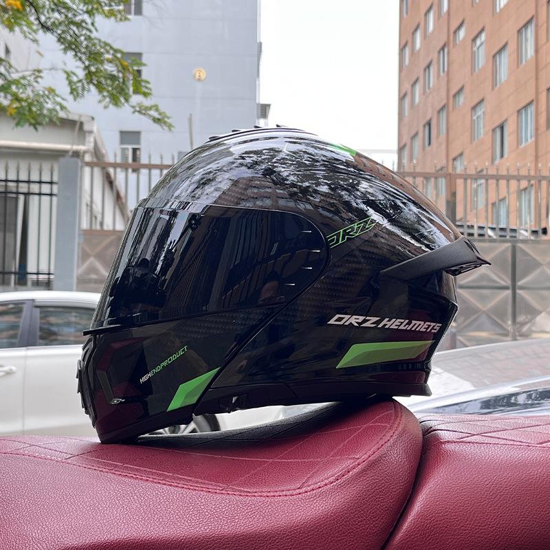Electric vehicle helmet men's and women's face-opening helmet summer double mirror tail semi-full cover type personalized four-season Bluetooth couple