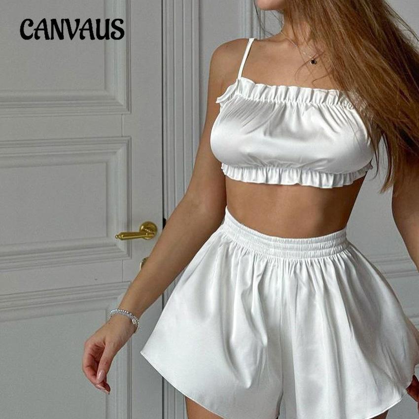 

Летний женский сексуальный пижамный костюм Pure Desire со шнуровкой и подтяжками, комплект модной домашней одежды S шампанского
