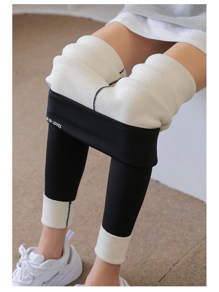 High Waist Women's Velvet-Lined Yoga Leggings - Slimming & Thick Shark Skin Barbie Pants for Autumn/Winter