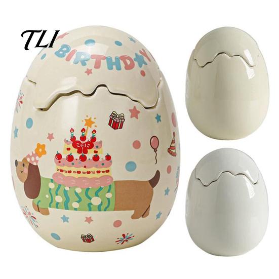 Romantic Atmosphere Lamp Ceramic Eggshell Candle Holder for Scented Candles, Candles Thoughtful Birthday Present Container, Minimalist Art Ornament