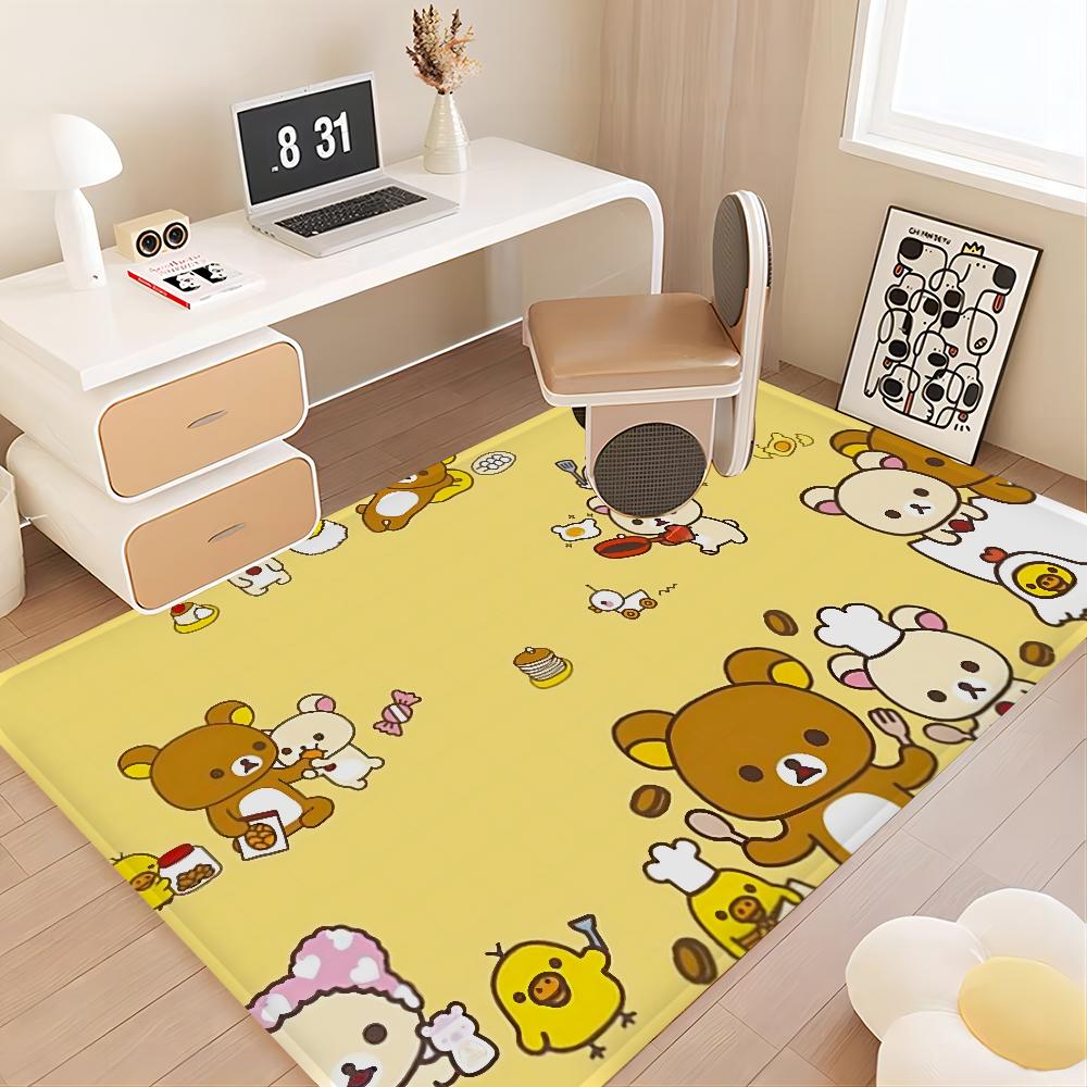Cute Rilakkuma Floor Mat Floor Mat INS Style Soft Bedroom Floor House Laundry Room Mat Anti-skid Household Carpets