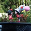 Cartoon Couple Ornaments Car Center Console Dashboard Anime White Hat Red Clothes Couple Kiss Forehead DIY Decorations Ornament
