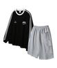 Alvin Clo [Set] Avl Track Oversized Long Sleeve Tee / Carpenter Training Elastic Shorts Set