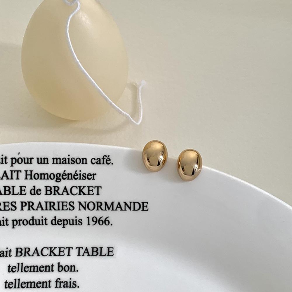 Mini jednoduché kovové náušnice Jednoduché francouzské lesklé náušnice Módní náušnice