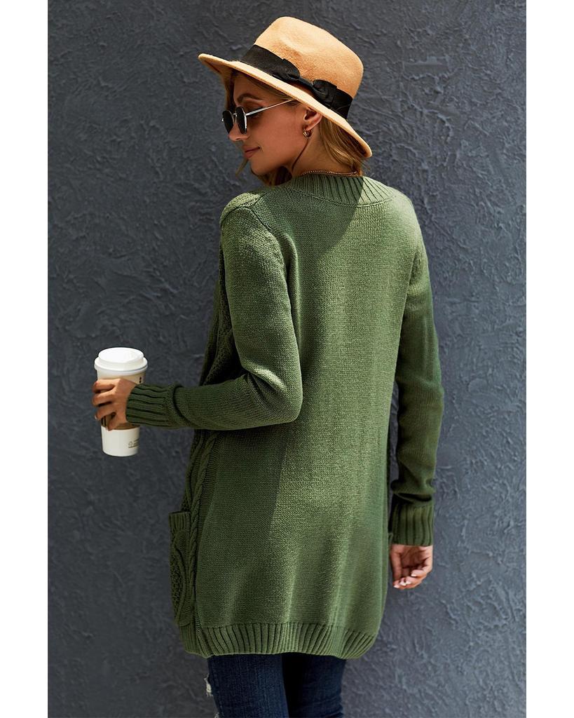 Azura Exchange Button Closure Cardigan with Front Pocket