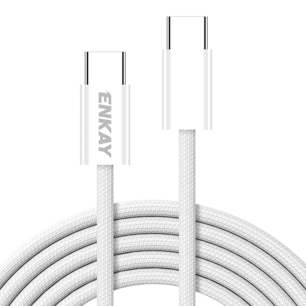 ENKAY 1.5m 60W Type-C to Type-C Fast Charging Cable Braided Phone Data Cord