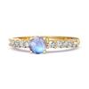 Moonstone Round Solitaire Ring -925 Sterling Silver Gold Vermeil