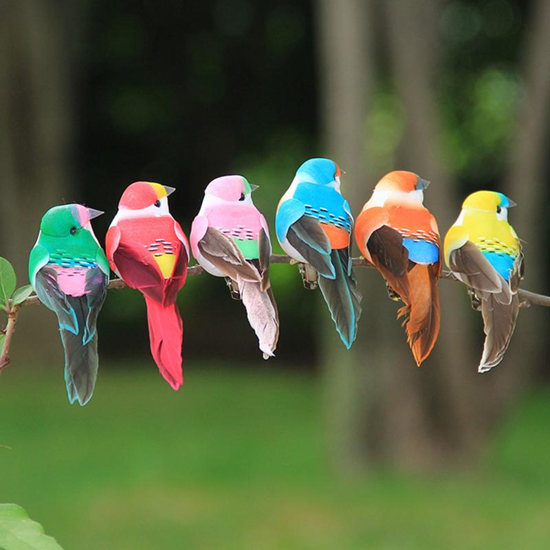 1Pcs Cute Artificial Birds Fake Foam Animal Simulation Feather Birds Models Tit Diy Craft Home Garden Ornament Decoration