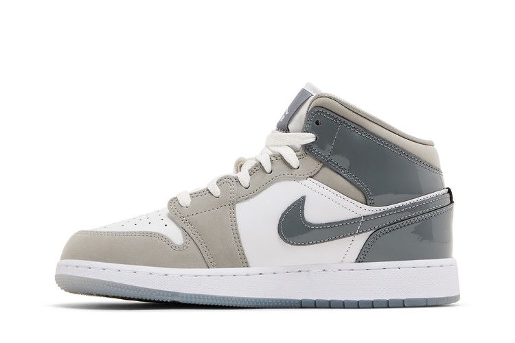 Jordan 1 Mid White Medium Cool Grey (GS)
