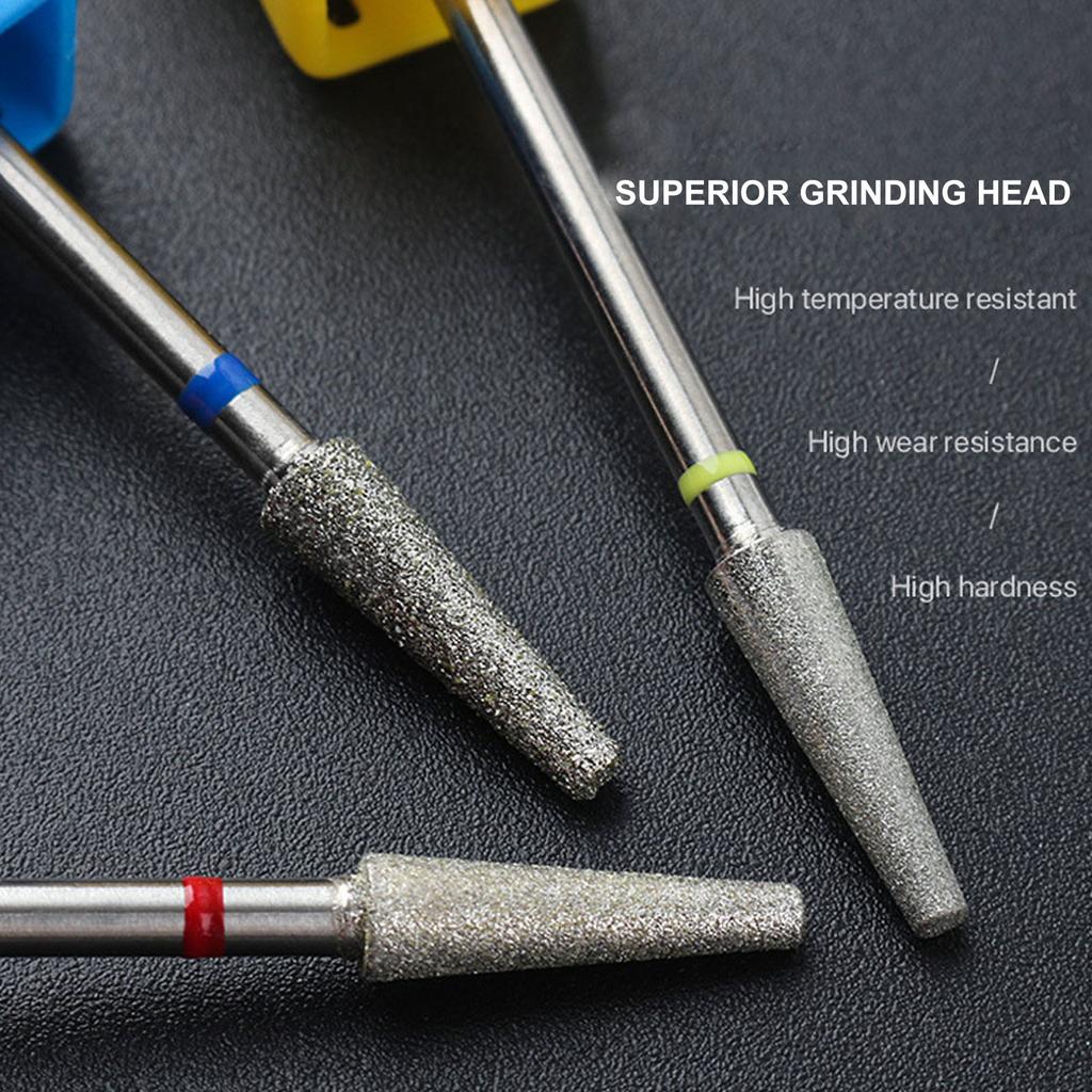 3pcs Nail Drill Bits Professional Russian Style Front Replaceable Grinding Head for Nail Polishing and Removal