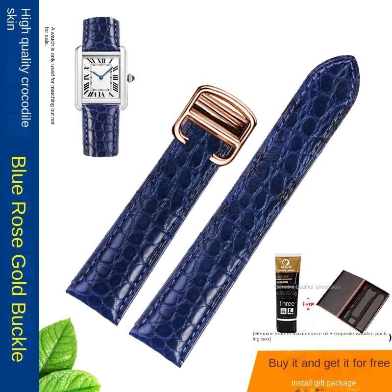 18 20 22 23 24 25 mm Vysoce kvalitní řemínek na hodinky z pravé krokodýlí kůže pro Cartier Tank London Solo kožený řemínek na hodinky pánský dámský