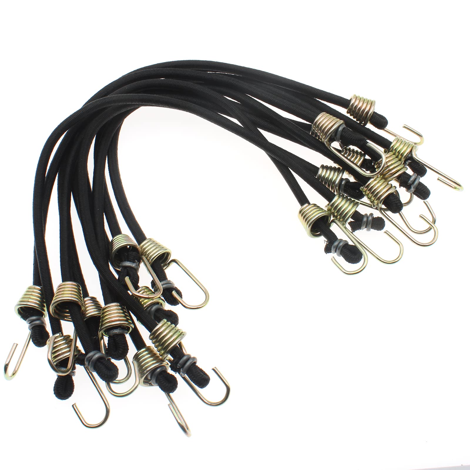 CM Hardware 10 Pcs 25CM Mini Bungee Cord Bungee Cord Elastic Cord with Metal 25CM чёрный