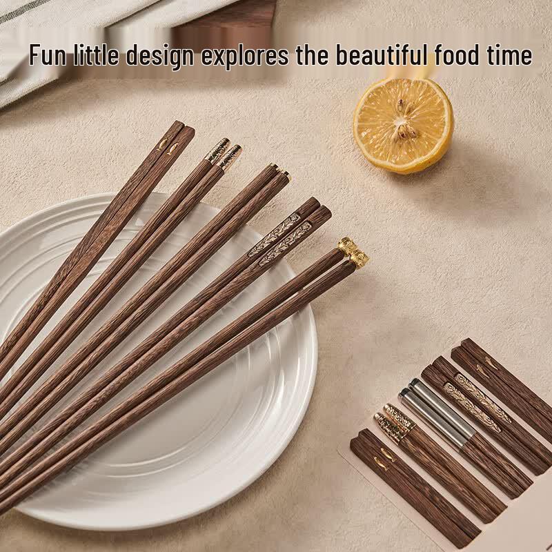 Kemangduo Massivholz Wenge & Rotes Sandelholz Essstäbchen - 5 Paar