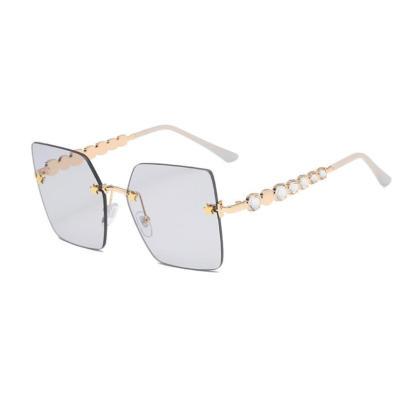 2024 Uv400 Unique Vintage Retro Custom logo square Metal Frame Rimless Shades New Trendy Fashion Sunglasses fashion sunglasses