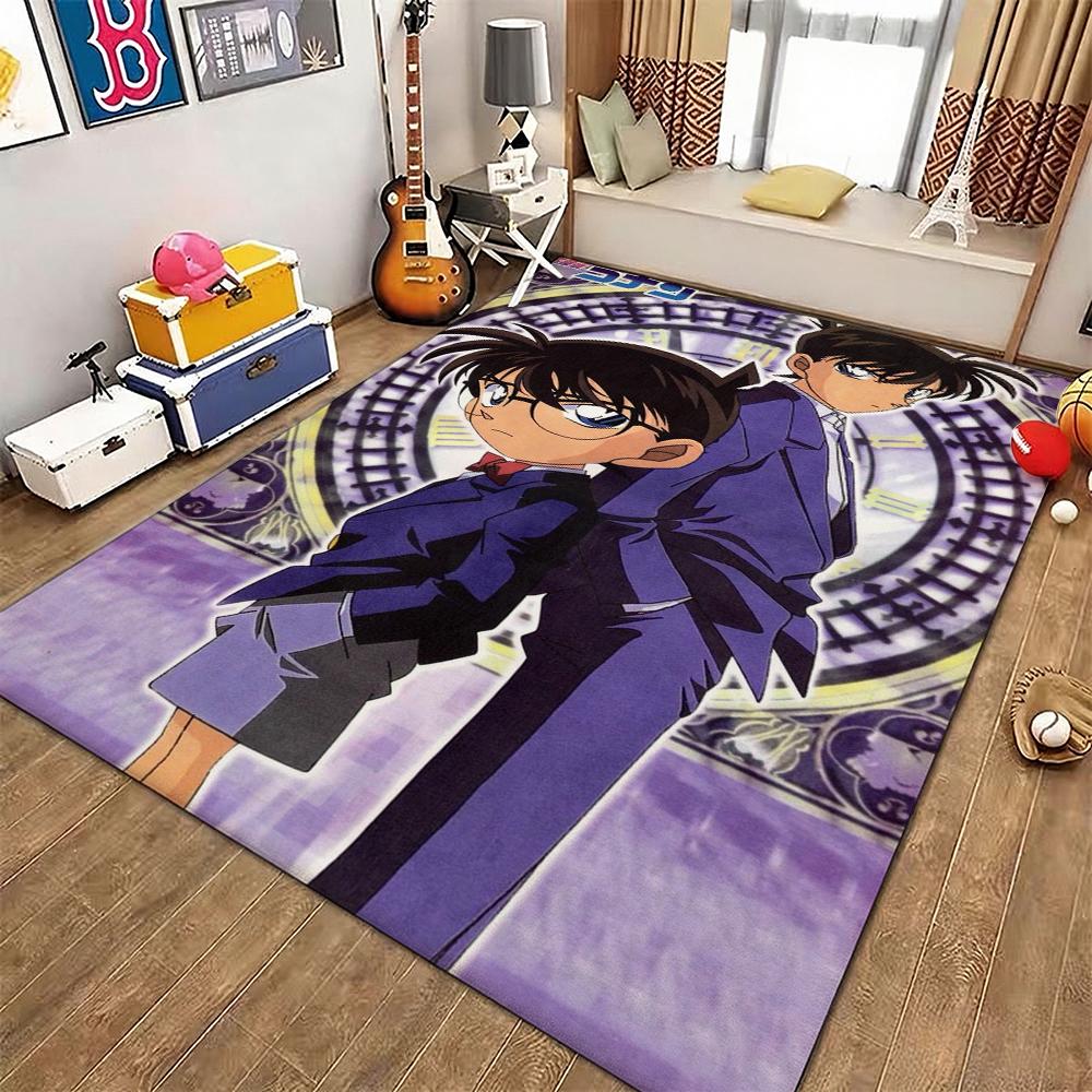 Detective Conan Anime Character Collection Theme Rug Thick Nonslip Carpet For Kids Bedroom Play Area Home Party Decor Great Holiday Gift