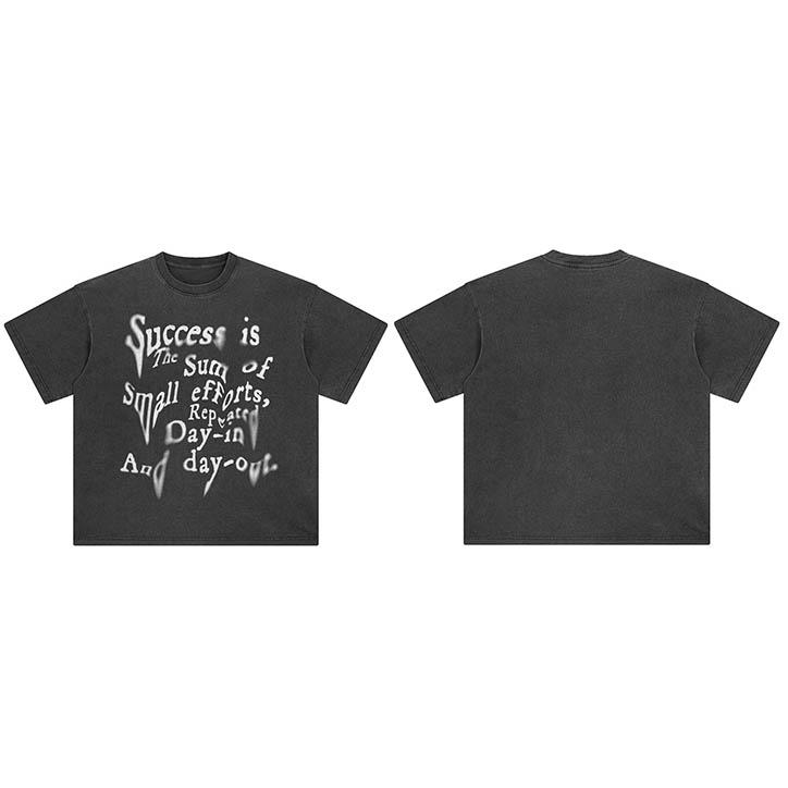 Hip Hop  Retro Washed Black TShirt Streetwear Twisted Letters Graphic T Shirt Cotton Men Tshirt Unisex Tops Tees Hipster