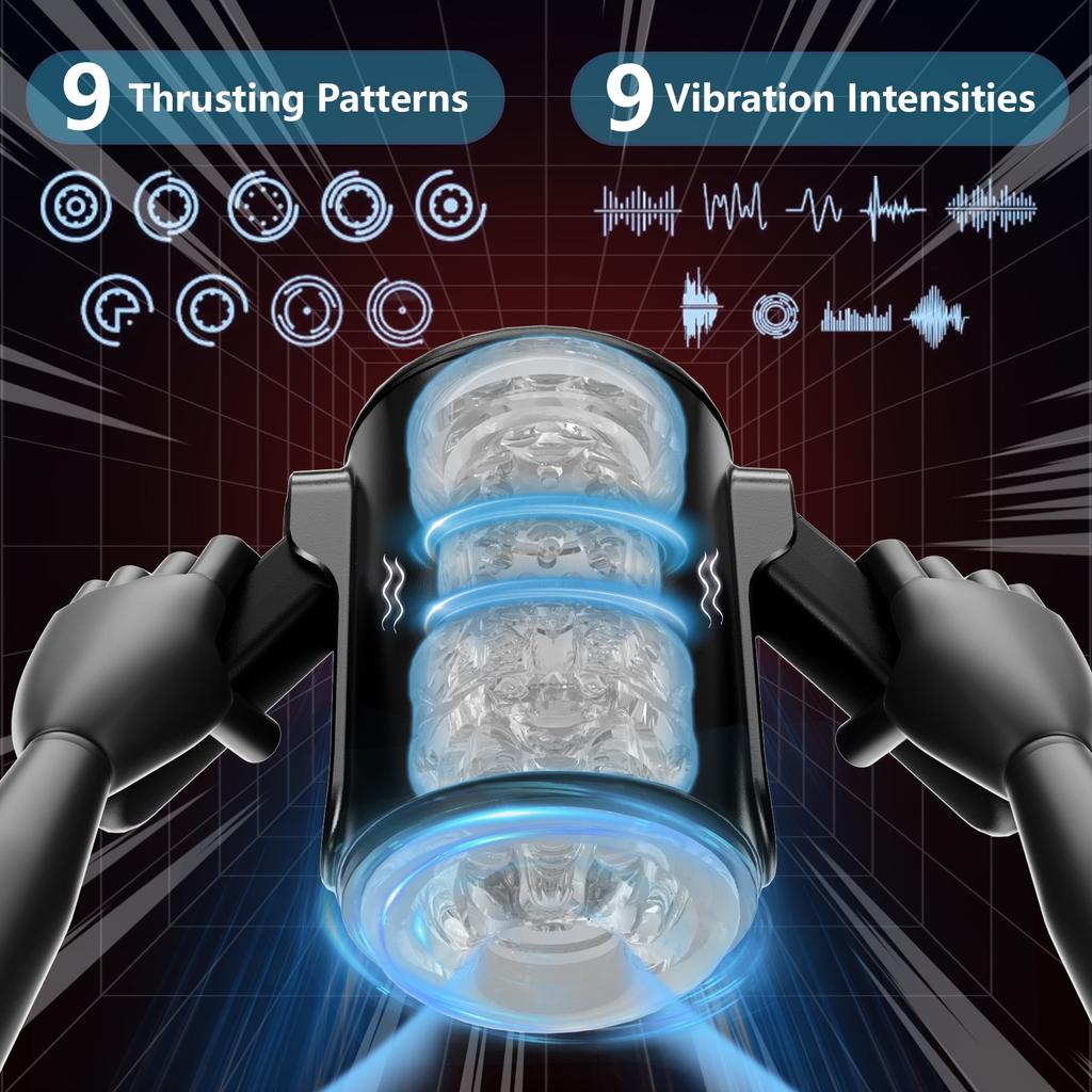 Automatic Male Masturbator Sex Toy with 9 Thrusting & Vibration Settings, Penis Pump Male Sex Toys
