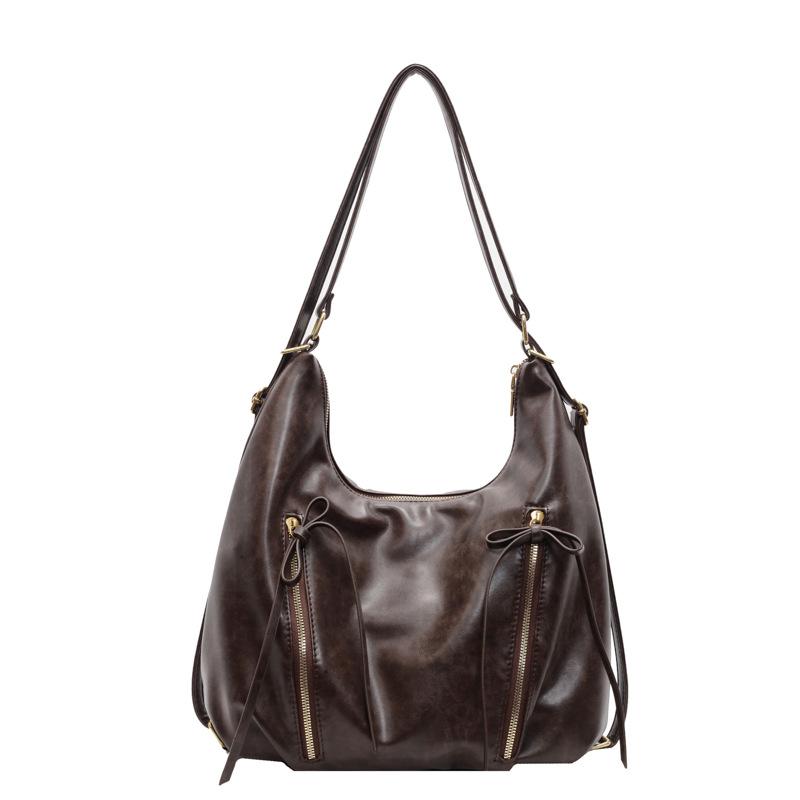 

Ретро рюкзак большой вместимости женский новый осенне-зимний простой тоут подмышечный дорожный наплечный темно-коричневого