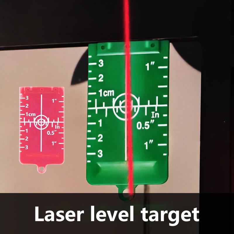 Vertical/Horizontal Laser Level Target Card Red/Green Line Beam Distance Plate Magnetic Inch/Cm Leveling Board Tool Accessories