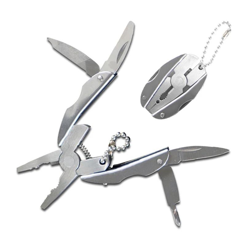 Multifunctional Pliers Mini Foldable Stainless Steel Knife Turtle Back Plers Pliers Keychain Camping EDC Tools Travel Kits