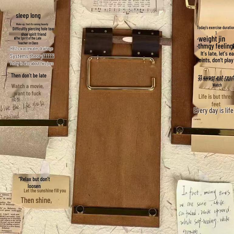 Retro Kraft Paper Clipboard Notebook: Exquisite Ink-Style Design