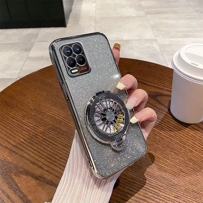 Realme8 Mobile Phone Case New Gyro Bracket Realme Real 8 Pro Rotating Decompression Creative Gradual Change Glitter