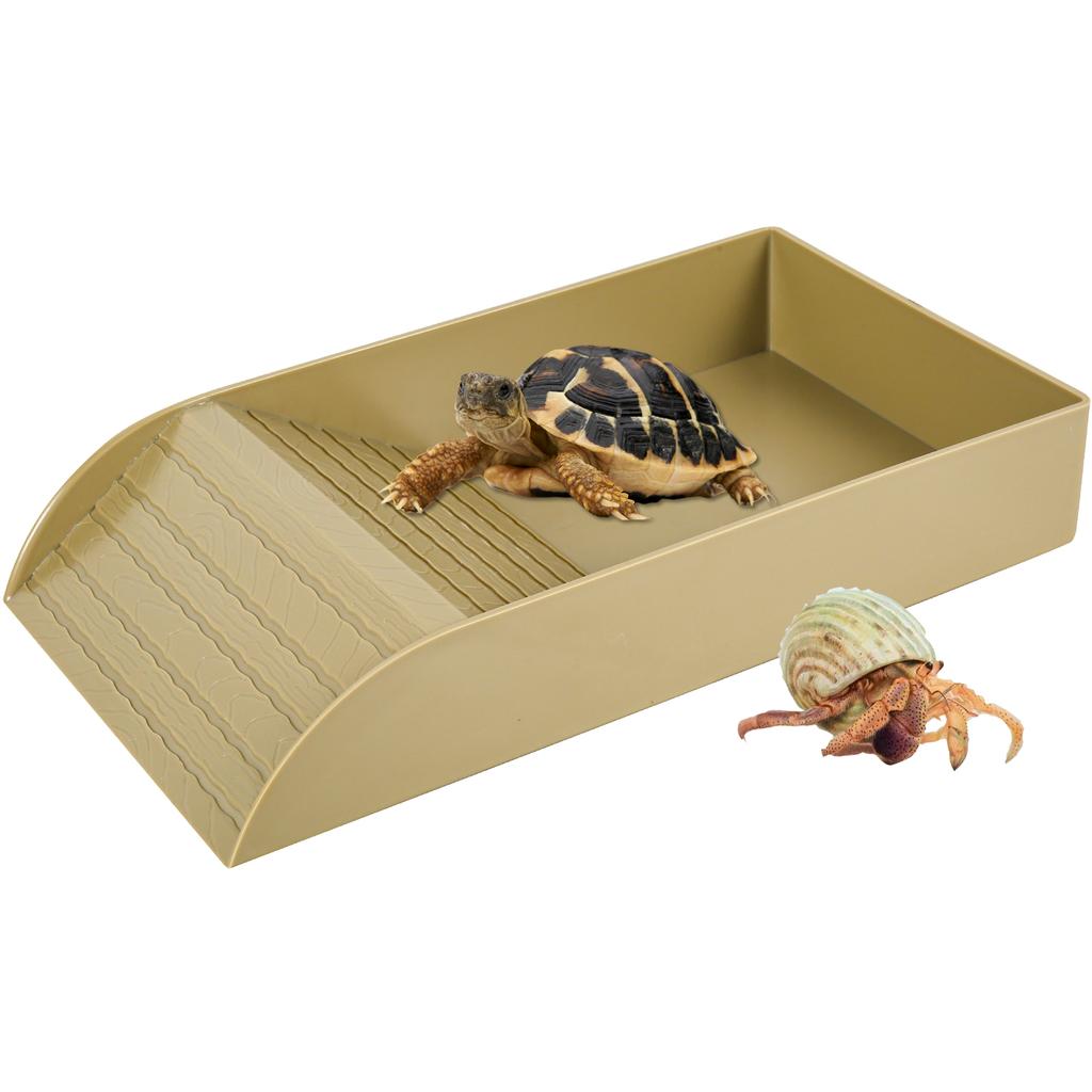 Tortoise Anti-Slip Ramp Platform Reptile Food Dish Water Food Bowls Pool Habitat Reusable Bathtub Aquarium Tank Decoration