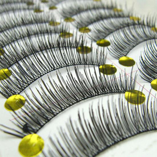 10 Paar Schwarze Lange Kreuz-Wimpern Dick Hochzeit Falsche Wimpern Party Make-up