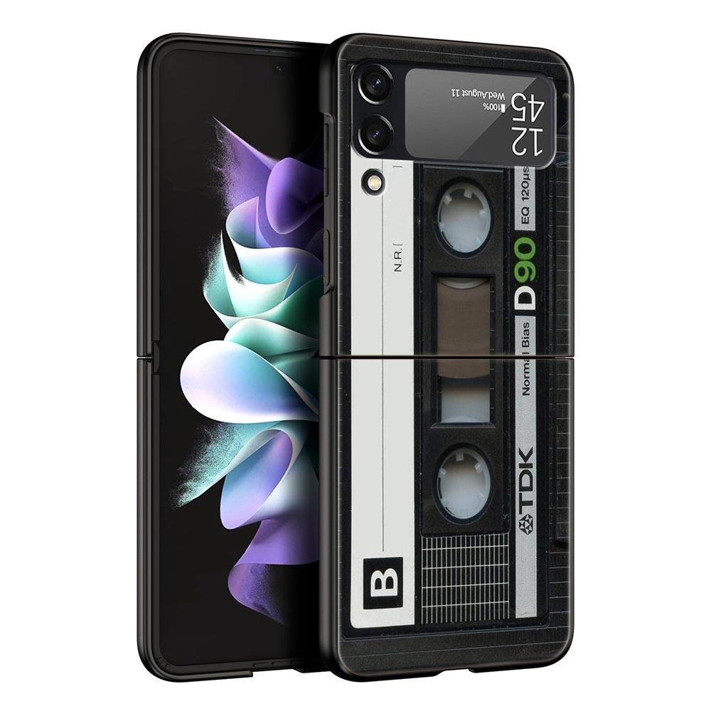 Z Flip 4 Phone Case for Samsung Galaxy Z Flip 3 5G ZFlip3 Flip3 Zflip Flip4 Black Hard Cover Vintage Tape Camera Gameboy Shell
