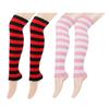 Women Leg Warmers Socks Colorful Stripe Ribbed Knitted Leg Covers Thigh High Long Stockings Cosplay Costume Accessories