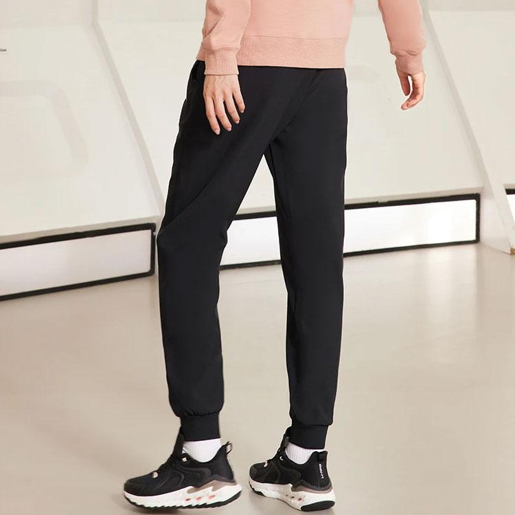 Li Ning Training Series Fitness Solid Color Logo Knitted Sports Pants Women pants Black AYKR760-1