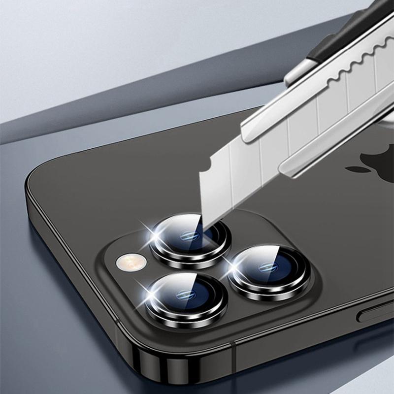 1 Set Metal Camera Protector for Alloy Ring Lens Glass for Back Lens Cap