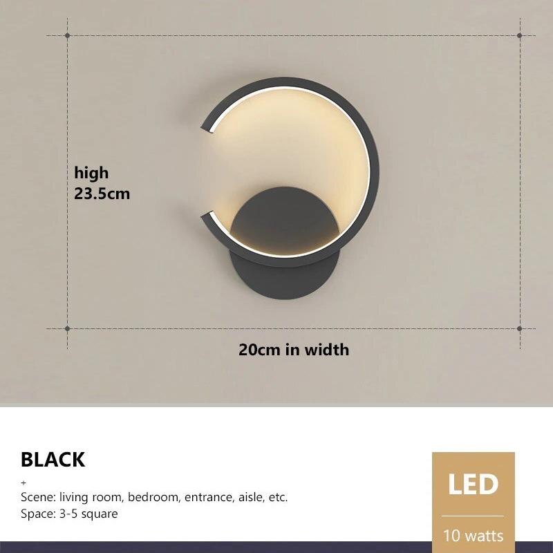 Modern LED Wall Lamps Minimalist Semicircular Aluminum Sconces For Living Room Bedroom Bedside Dining Rooms Illumination Fixture