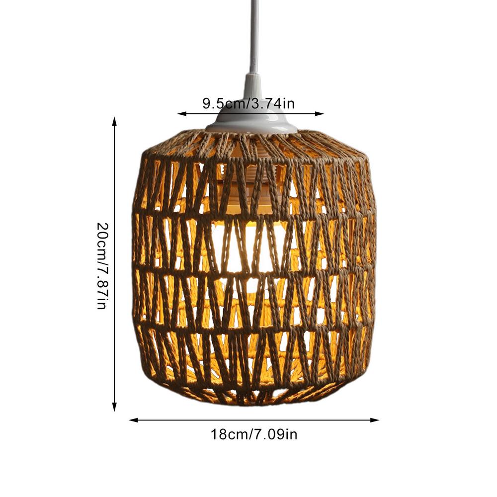Lamp Shade Cover Light Woven Pendant Chandelier Rattan Ceiling Lampshade Shades Cage Weaving Rustic Replacement Farmhousewicker