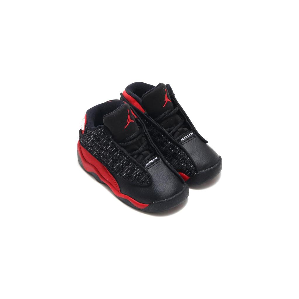 Jordan Air Jordan 13 Retro TD Couro Antiderrapante Amortecimento Cano Alto Vintage Sapatos de Basquete Preto 414581-004