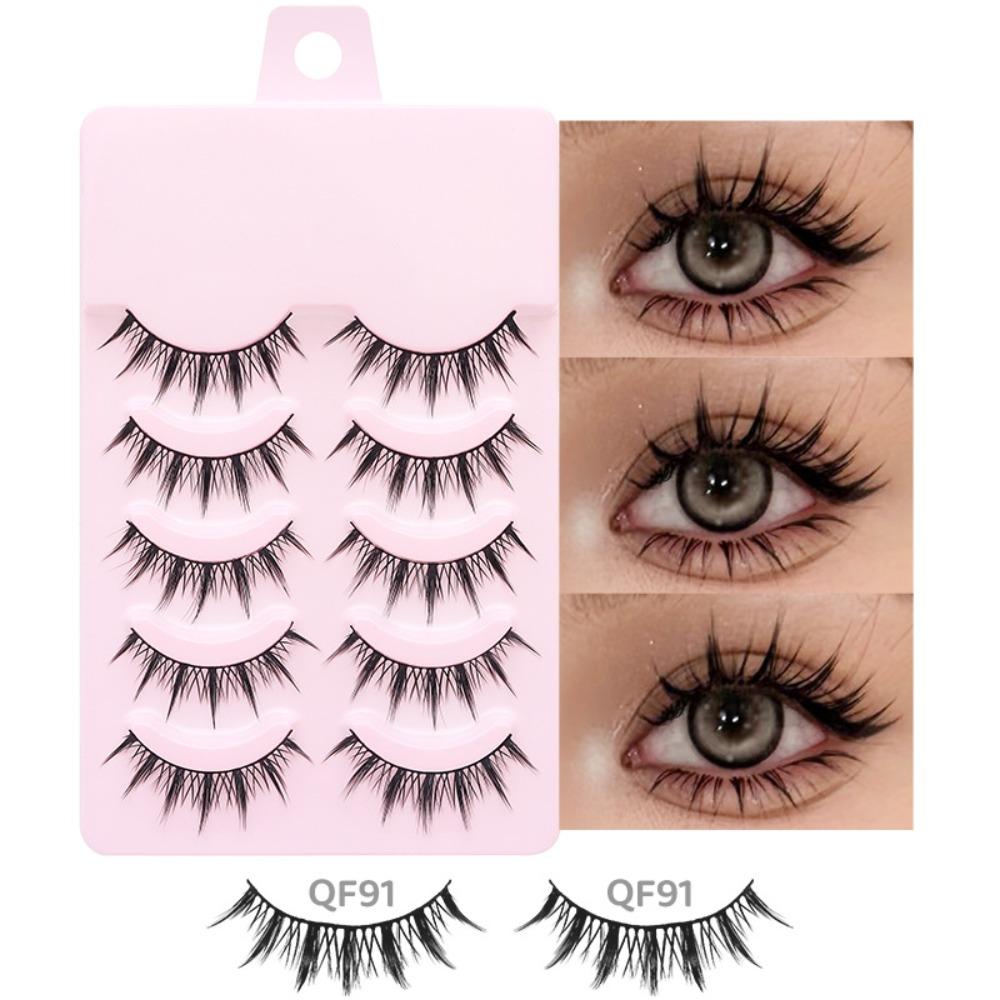 5 Pairs Faux Mink Lashes Multiple Styles 3D False Eyelashes Popular Manga Lashes  Wome