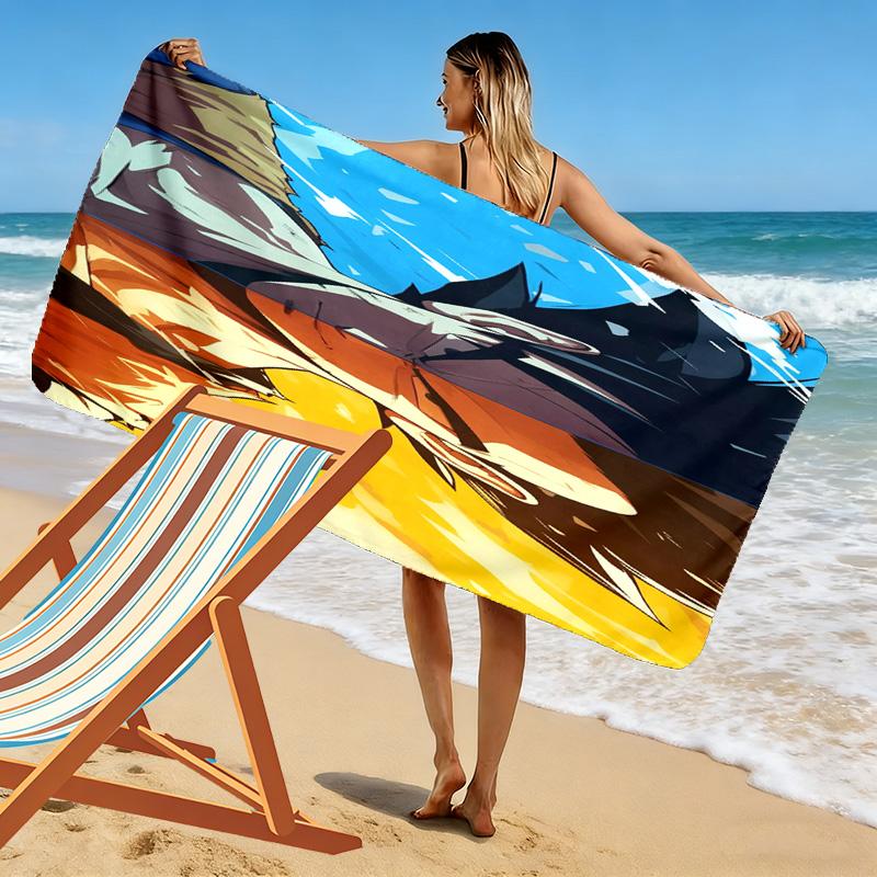 Radiant Warrior Energy beach towel soft Portable for travel Absorbent bath towel swim seaside beach towel beach printing Outdoor picnic beach mat