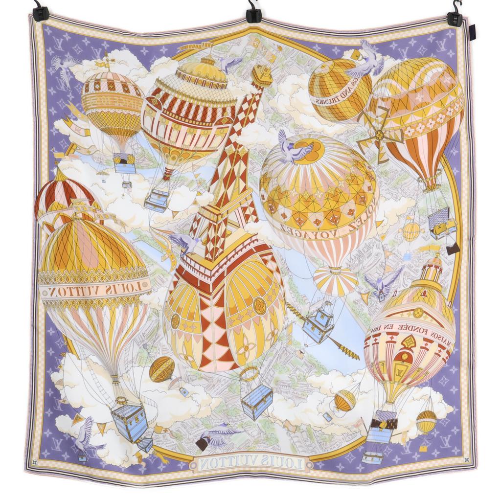 LOUIS VUITTON [/25 year made] M96866 Carre90 From the Cloud 100% Silk scarf Bleu DenimUsed