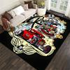 Vintage Hot Rod Car Area Rug, House Rock Rumble Skulls Print Floor Mat for Bedroom Garage, Man Cave Decor Rug, Washable Carpet