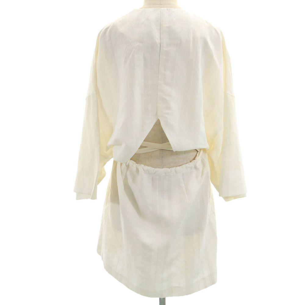 Jonnlynx Made In Japan Linen Blend Short Sleeve One Piece M White Women Used