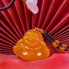 Orange Carved Maitreya Buddha Pendant Necklace - Women's Niche Style
