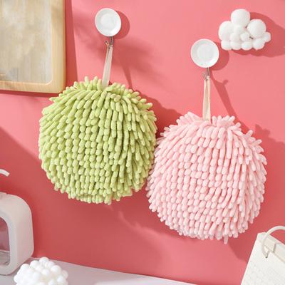 1/6 Pcs Chenille Hand Towel with Hanging Lanyard Highly Water Absorbent Compact Design Superfine Fiber Thickened Reusable Kitchen Cleaning Wipe Towel