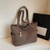 Casual Corduroy Handbag Zipper Closure Light and Large Capacity Shoulder Bags Solid Color Women's Daily Commuter Tote
