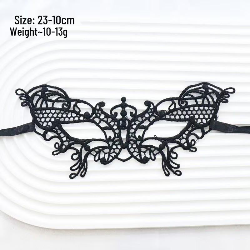 Adult Masquerade Irregular Black Lace Half Face Mask with Musical Note Design