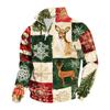 Men's Casual Quarter-Zip Stand Collar Sweatshirt with Christmas Print for Holiday Wear